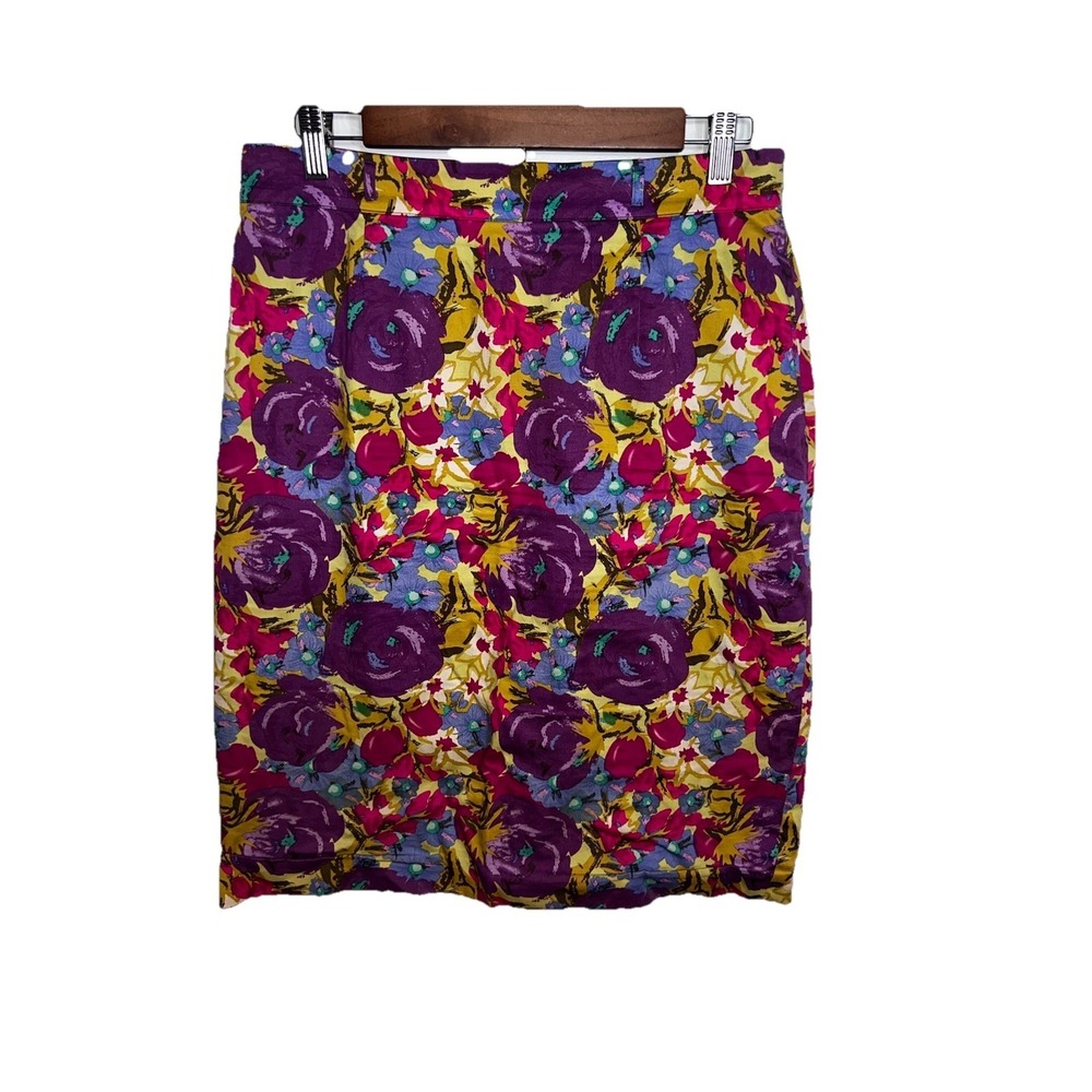 Twelve by Twelve Los Angeles Multicolor Floral Lined RelaxedPencil Skirt Womens